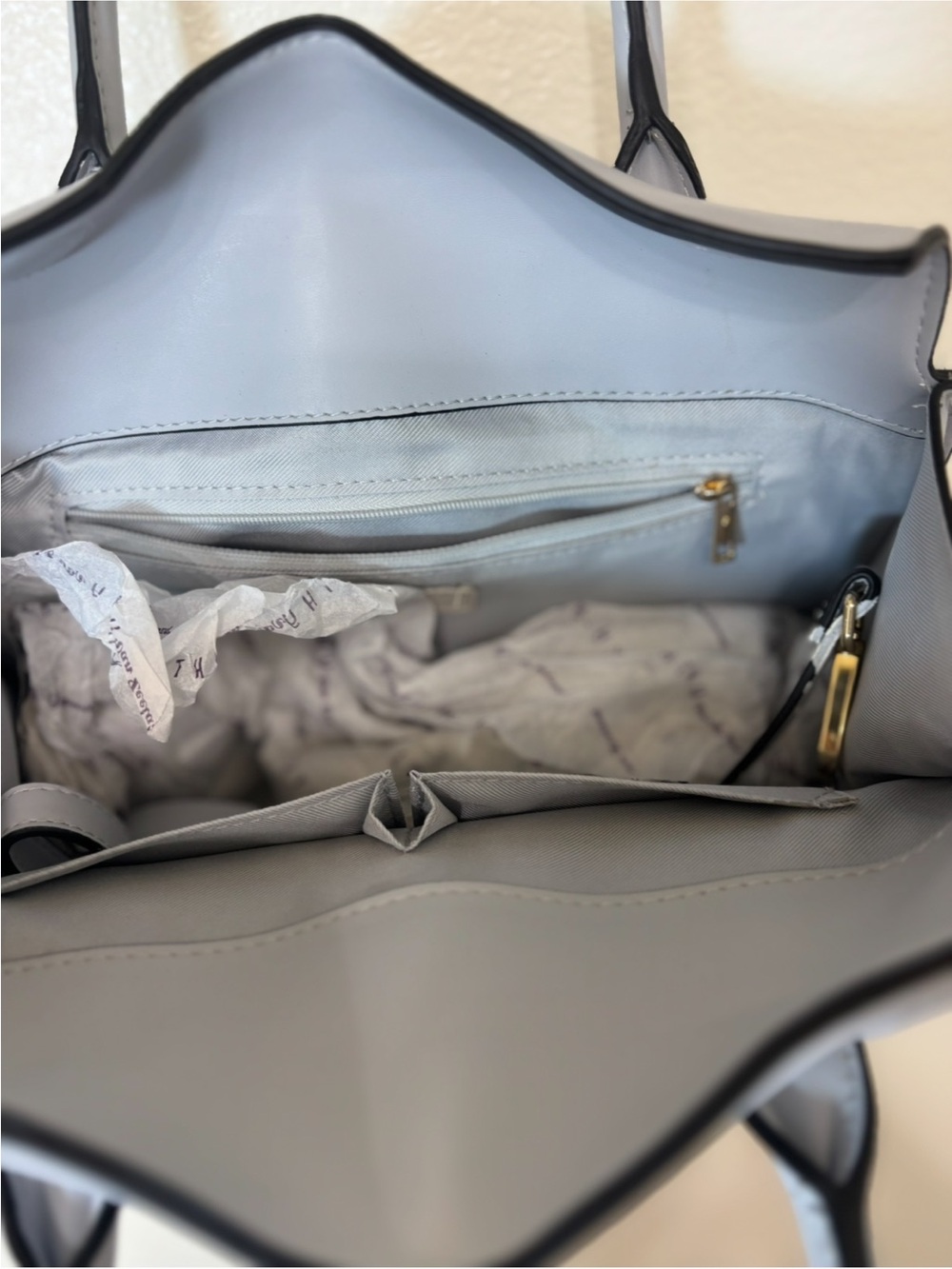Light blue Structured Top-Handle Crossbody Bag - Picture 5 of 7